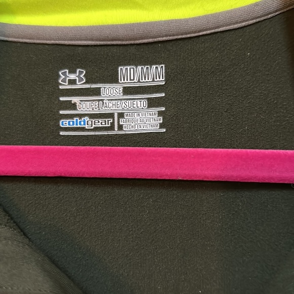 UNDER ARMOUR Men's ColdGear® Evo 1/4 Zip Top Green/Neon Yellow - Picture 2 of 7